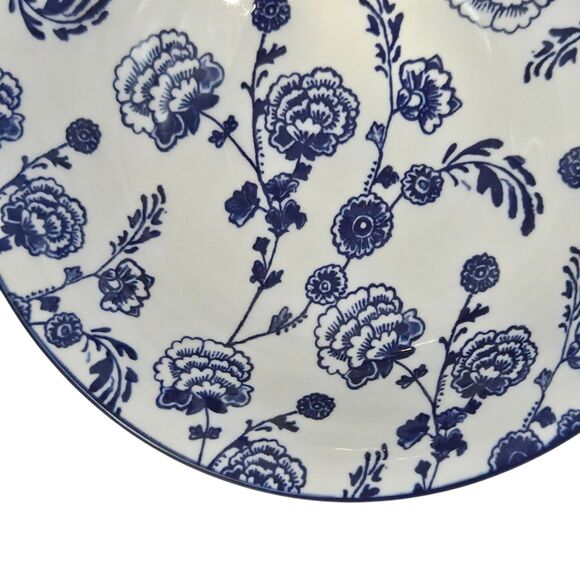 Emika Floral 8.25in  Asian Ceramic Ramen Noodle Bowl Set Of‎ 2pc White Blue - Picture 11 of 13